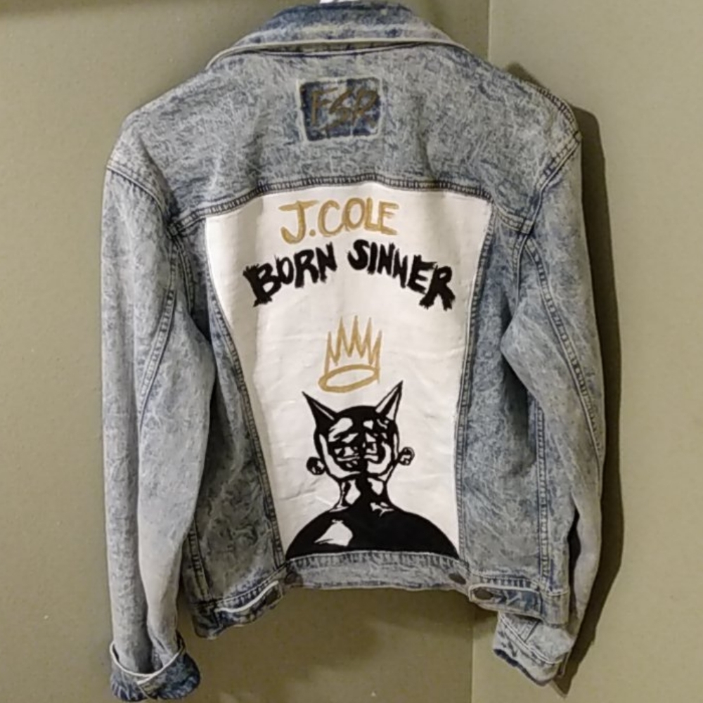 Hand painted Custom J Cole Jean Jacket